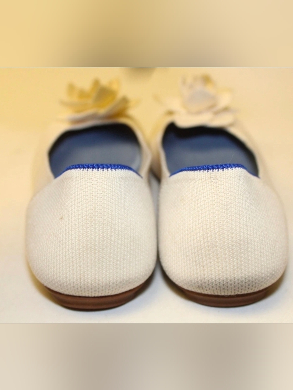 Rothy's Ivory Petal Ballet Flat with Flower AccentRothy's The Petal Square 7 - Picture 5 of 14